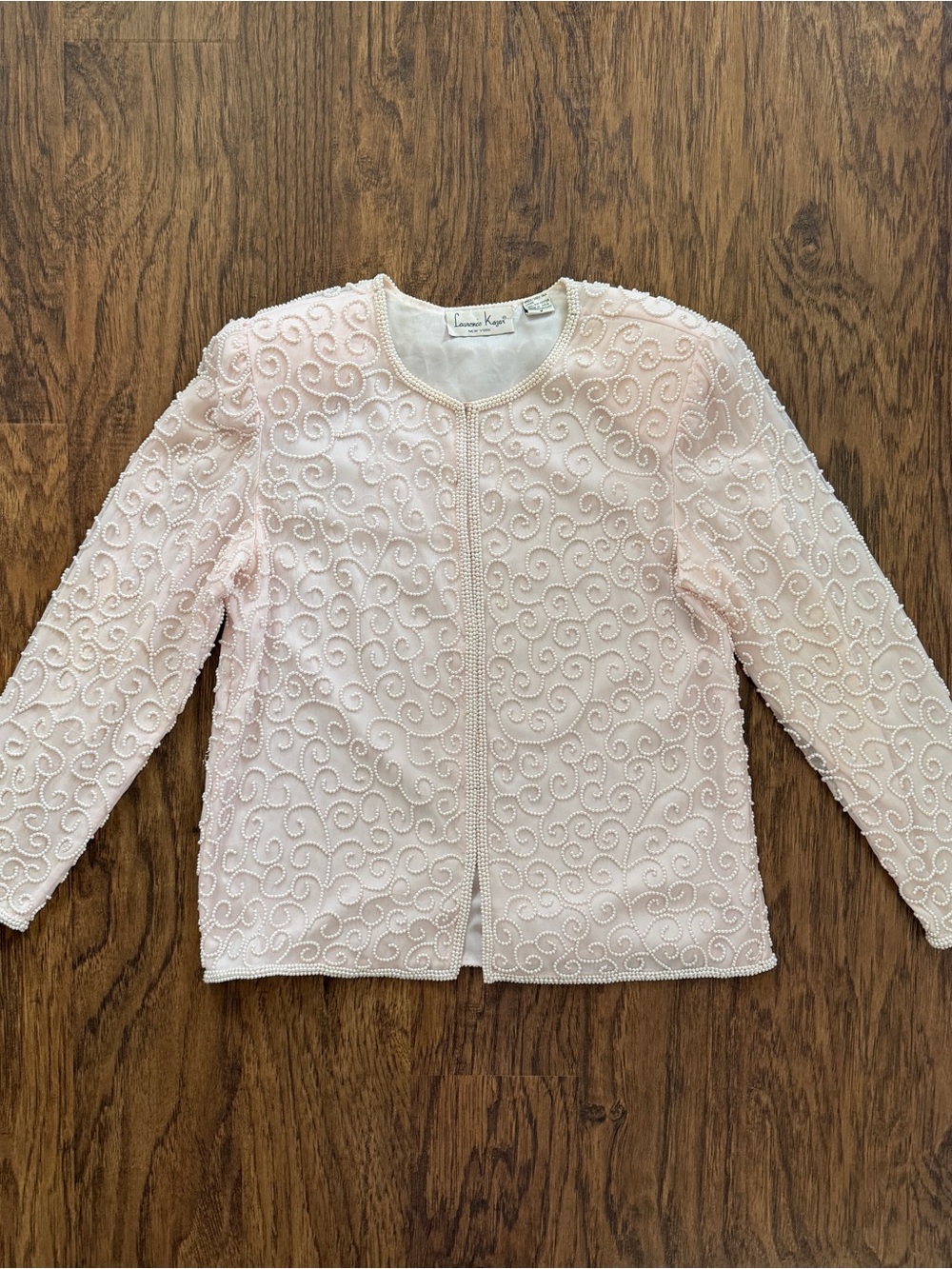 Vintage Laurence Kazar Pink Pearl Beaded Jacket - Picture 2 of 5